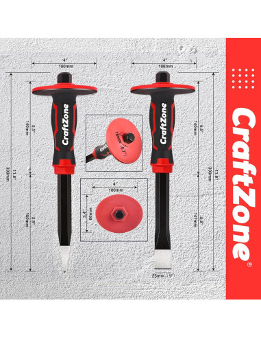 Juego de Cinceles de Masonería Craftzone 2 Piezas 300mm