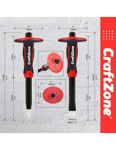 Juego de Cinceles de Masonería Craftzone 2 Piezas 300mm