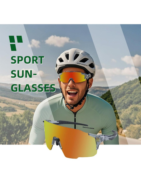 Gafas de sol deportivas TR90 UV400 DoouBao unisex naranja