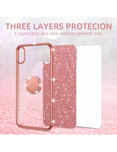 Funda TCL A3 A509DL Oro Rosa Brillante con Soporte y Correa 2