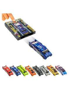 Coche de Carreras de Juguete Flat 2 Fast - Lanzador Azul