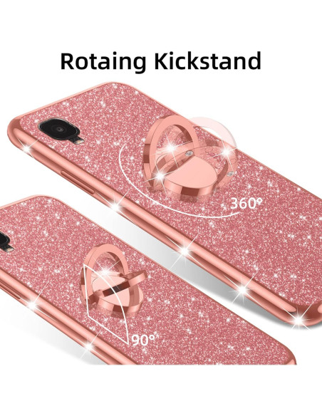 Funda TCL A3 A509DL Oro Rosa Brillante con Soporte y Correa
