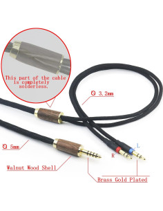 Cable Balanceado 4.4mm NewFantasia 3m Cobre Baño Plata para Hifiman 2