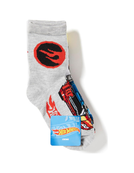 Paquete de 5 calcetines Crew Hot Wheels para niños 6-8.5
