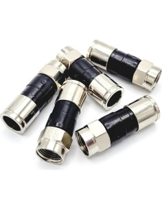 Conectores de Compresión Coaxial RG6 F-Type TechDirect - 5 Paquete 2