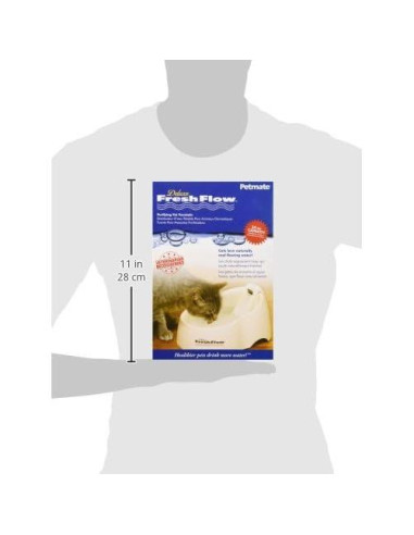 Fuente de Agua Fresh Flow Deluxe Petmate 1.42 L Lino Blanqueado