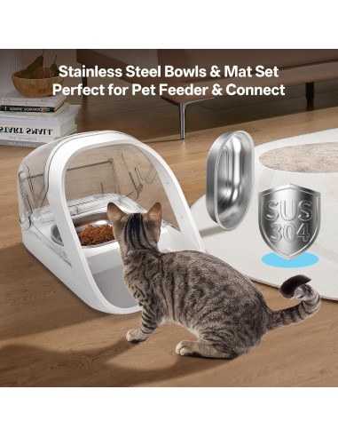 Juego de Cuencos de Acero Inoxidable YOIHABV con Alfombrilla