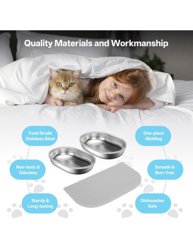 Juego de Cuencos de Acero Inoxidable YOIHABV con Alfombrilla