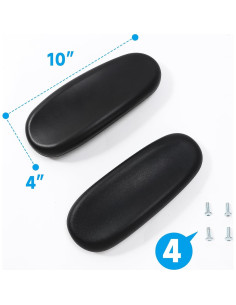 Reposabrazos de Silla de Oficina WPJFMXZ - Juego de 2 Negro 2