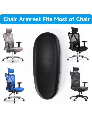 Reposabrazos de Silla de Oficina WPJFMXZ - Juego de 2 Negro