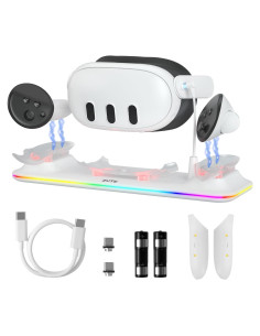 Base de Carga ZVTE para Meta Quest 3 - Carga Rápida y Soporte