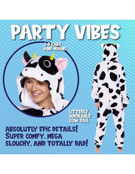 Mono Disfraz de Animal Funziez! para Adultos - Vaca Mediana