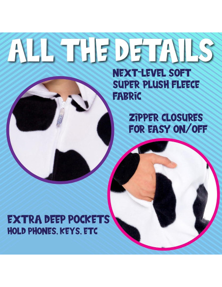 Mono Disfraz de Animal Funziez! para Adultos - Vaca Mediana