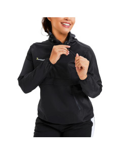 Traje de Sauna Junlan para Mujeres Chaqueta Sudor Mediana Azul 2