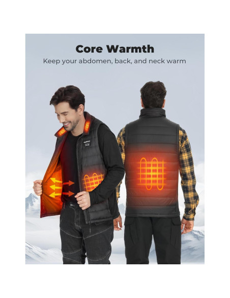 Chaleco Térmico KEMIMOTO Recargable para Hombres Negro