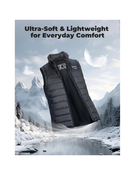 Chaleco Térmico KEMIMOTO Recargable para Hombres Negro