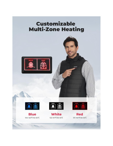 Chaleco Térmico KEMIMOTO Recargable para Hombres Negro