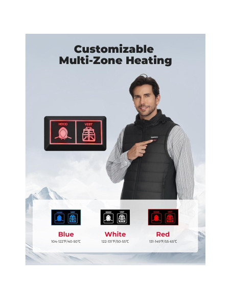 Chaleco Térmico KEMIMOTO Recargable para Hombres Negro