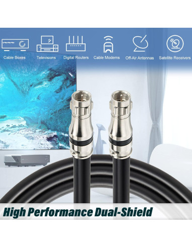 Cable Coaxial RG11 15.24m MOOKEERF 14AWG 75ohm Tipo F