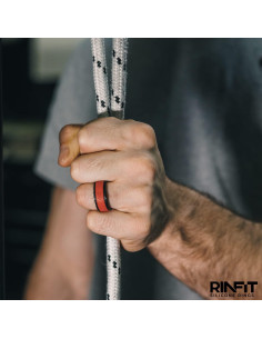 Anillo de Silicona Rinfit para Hombres 9mm Negro y Rojo 2