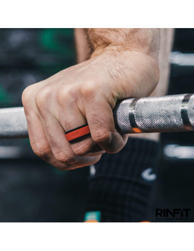 Anillo de Silicona Rinfit para Hombres 9mm Negro y Rojo