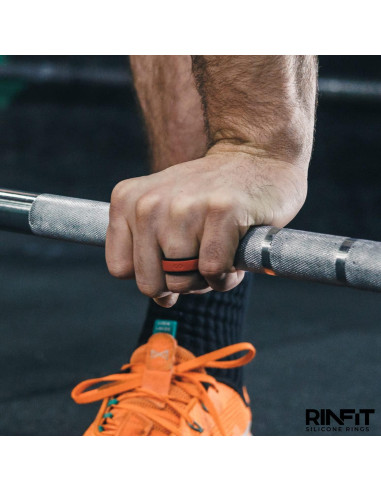 Anillo de Silicona Rinfit para Hombres 9mm Negro y Rojo