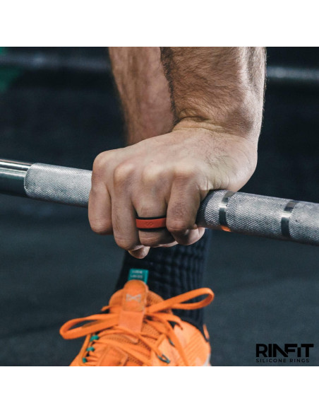 Anillo de Silicona Rinfit para Hombres 9mm Negro y Rojo