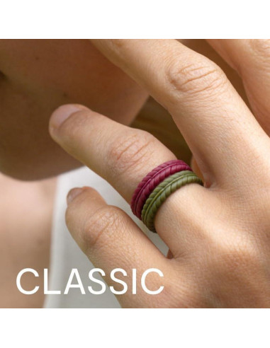 Anillo de Boda de Silicona ROQ para Hombres 8mm Negro/Rojo