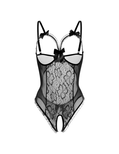 Lencería Sexy AIBINGGE Teddy Encaje Talla Grande Negro