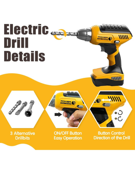 Kit de Herramientas de Construcción Playhiland para Niños 3-8 Años