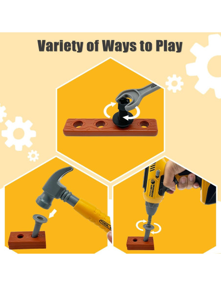 Kit de Herramientas de Construcción Playhiland para Niños 3-8 Años