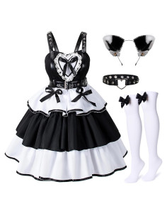 Disfraz Gótico de Anime Mujer Conjunto 4 Piezas Kawaii