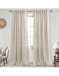 Cortinas Translucidas KOUFALL 152x228 cm Lino/Poliéster 2