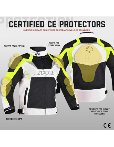 Chaqueta de Motocicleta JAG Horizon - Alta Visibilidad CE Nivel 1