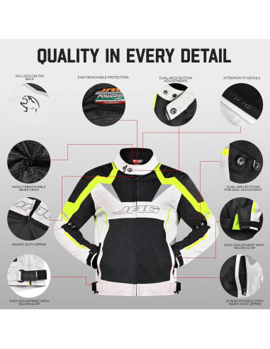 Chaqueta de Motocicleta JAG Horizon - Alta Visibilidad CE Nivel 1