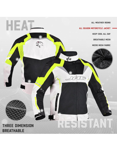 Chaqueta de Motocicleta JAG Horizon - Alta Visibilidad CE Nivel 1