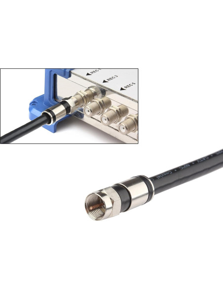 Cable Coaxial GTOTd 1.22m Tipo F Hembra a Hembra 75 Ohm