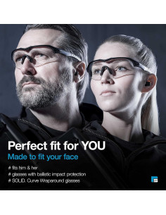 Gafas de Tiro SolidWork Negro con Protección UV y Antiempañante 2