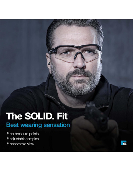 Gafas de Tiro SolidWork Negro con Protección UV y Antiempañante