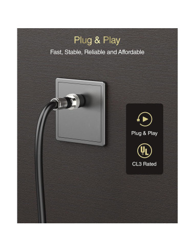 Cable Coaxial BlueRigger RG6 10.67M Alta Velocidad CL3