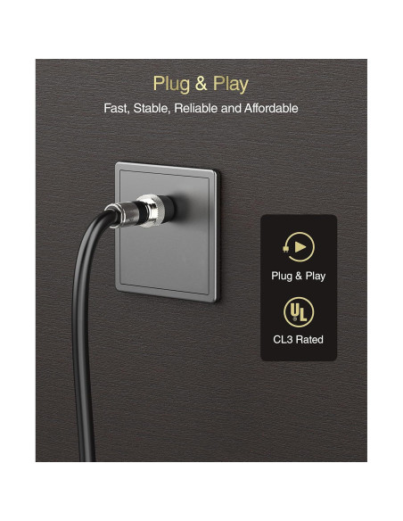 Cable Coaxial BlueRigger RG6 10.67M Alta Velocidad CL3