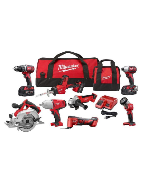 Kit Inalámbrico Milwaukee M18 8 Herramientas y Cargador