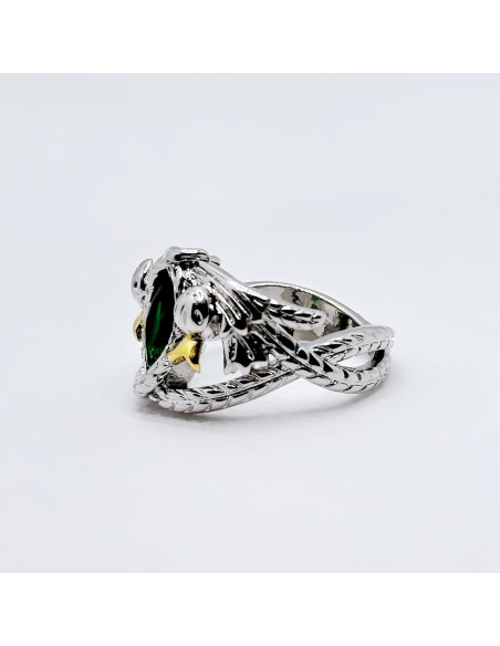 Anillo Aragorn de Plata 925 con Piedra Verde CZ para Hombres y Mujeres