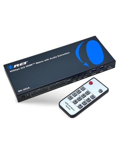 Interruptor Matriz HDMI 8K OREI BK-402A 4x2 con Extractor de Audio