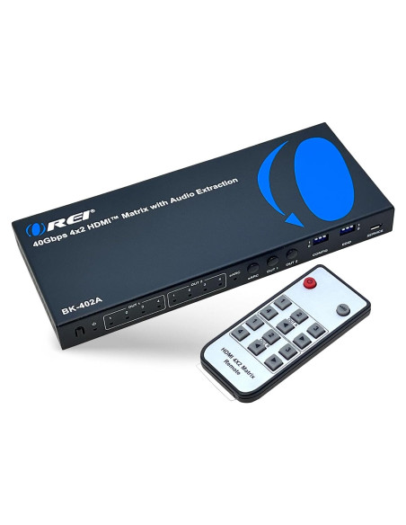 Interruptor Matriz HDMI 8K OREI BK-402A 4x2 con Extractor de Audio