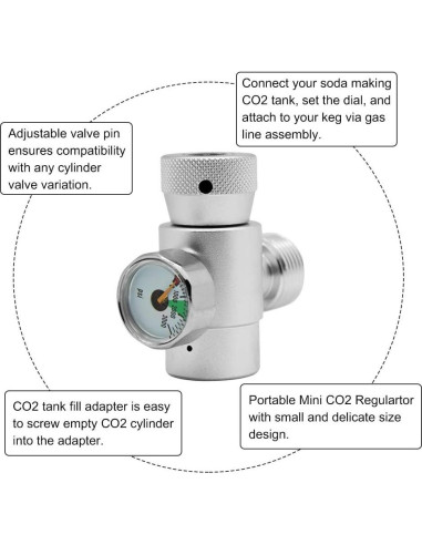 Regulador de CO2 Simlug con Medidor para Tanques de SodaStream