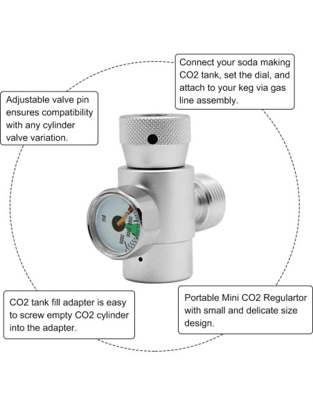 Regulador de CO2 Simlug con Medidor para Tanques de SodaStream