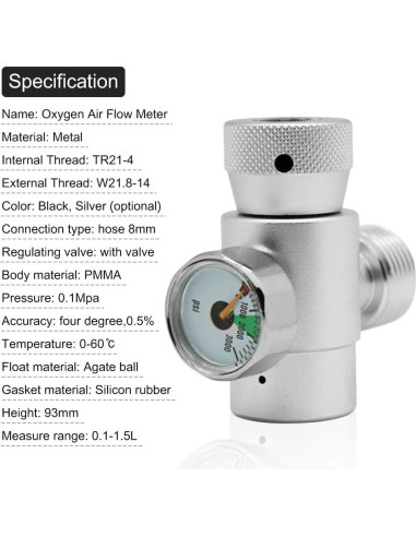 Regulador de CO2 Simlug con Medidor para Tanques de SodaStream