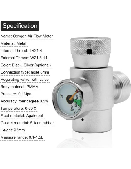 Regulador de CO2 Simlug con Medidor para Tanques de SodaStream