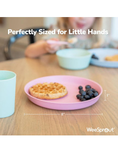 Set de 4 Platos de Bambú WeeSprout con Tapa Silicona 2